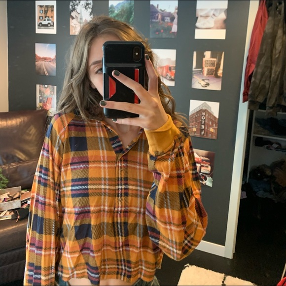 Urban outfitters cropped flannel